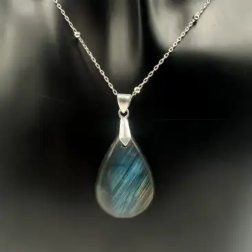 Colgante Cabujon Labradorita Plata De Ley