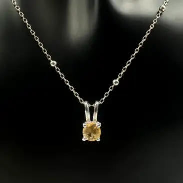 Colgante Circulo Mini Citrino Plata De Ley