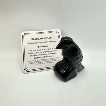 Mineral Obsidiana Con Forma De Cuervo