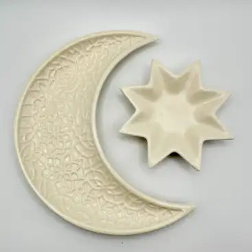 Platos De Ceramica Con Forma De Media Luna Y Estrella