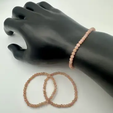 Pulsera Piedra Lunar Rosa Niños 4mm