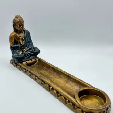 Portainciensos Buda Dorado Y Azul