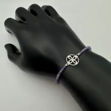 Pulsera Sigilo Con Amatista Facetada Plata De Ley