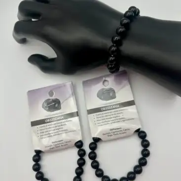 Pulsera De Obsidiana 10mm
