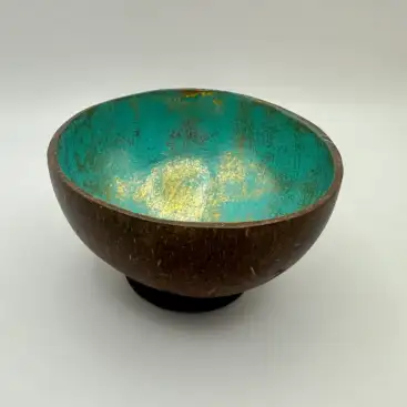 Cuenco De Coco Color Turquesa