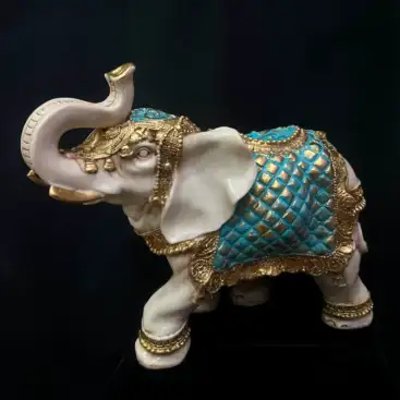 Elefante Del Dinero Turquesa 34cm