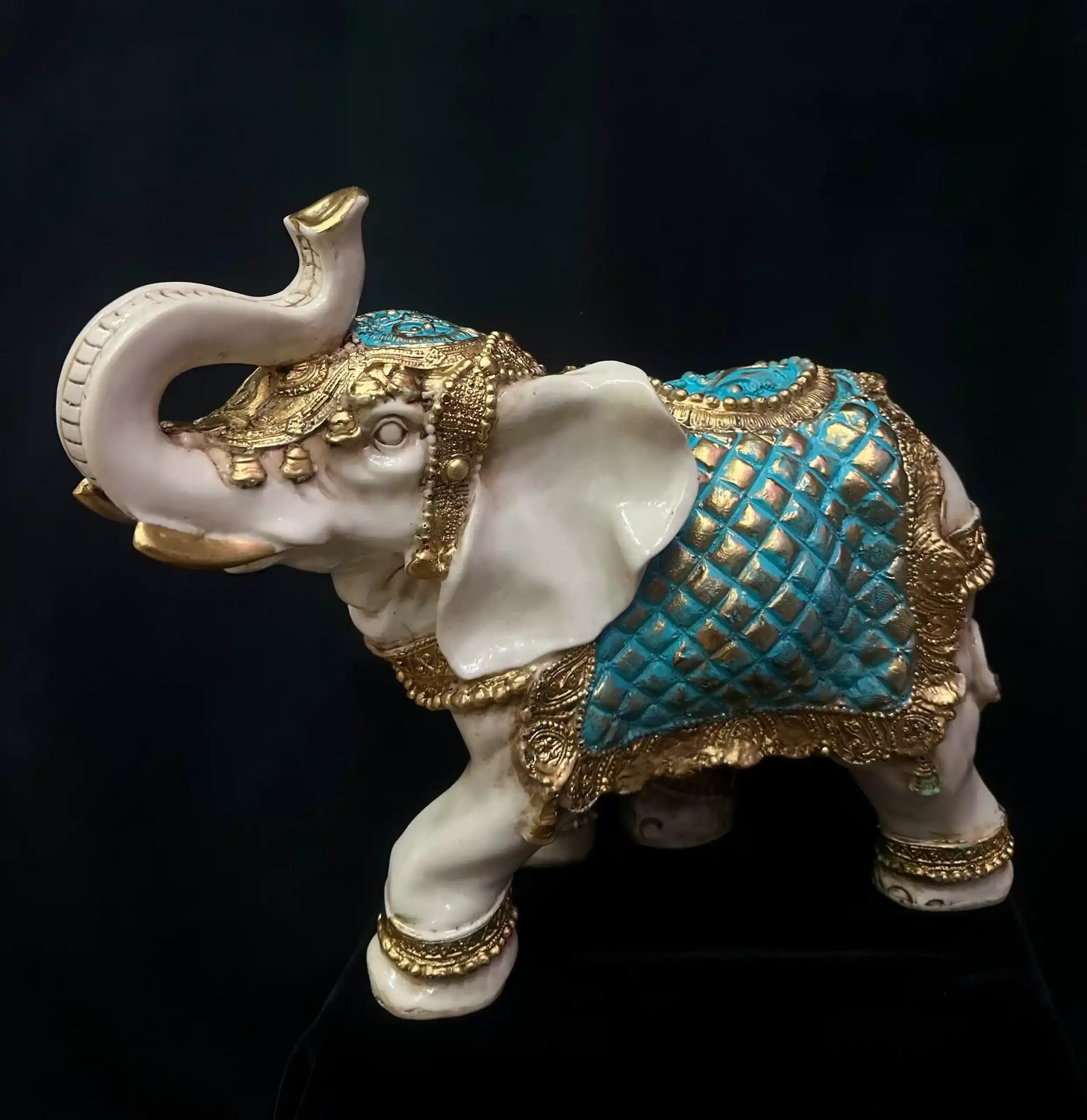 Elefante Del Dinero Turquesa 34cm
