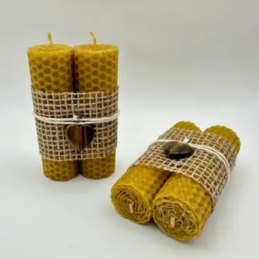 Pack 2 Velas De Miel Corazón De Ojo De Tigre