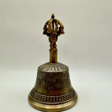 Campana Tibetana Dorada 15x8cm