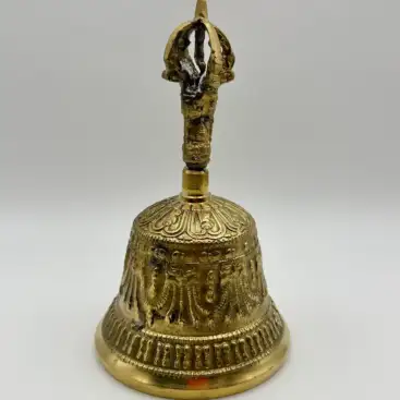 Campana Tibetana Dorada 16x9cm