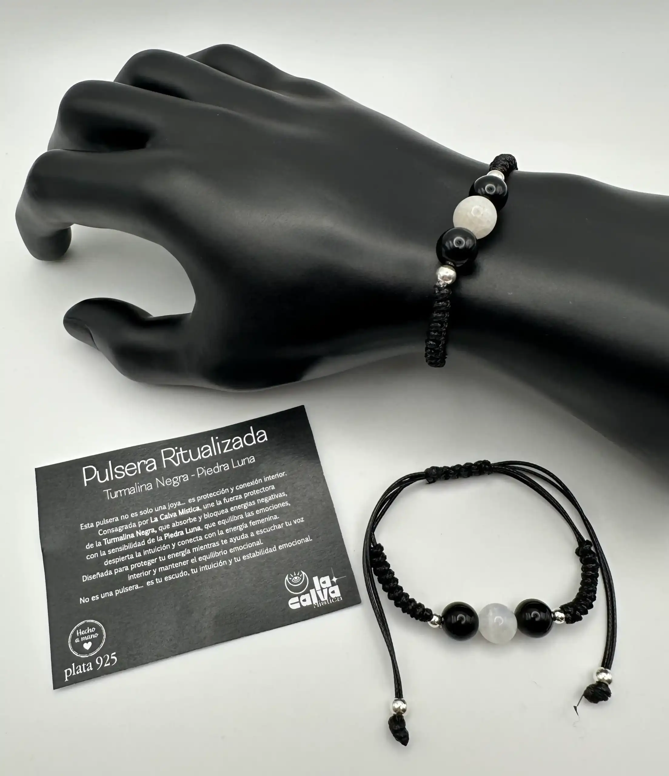 Pulsera Ritualiza Turmalina Negra Y Piedra Luna