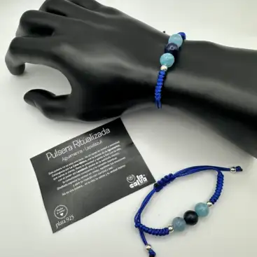 Pulsera Ritualizada Aguamarina Y Lapislázuli