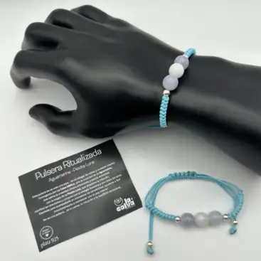 Pulsera Ritualizada Aguamarina Y Piedra Luna