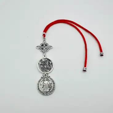 Amuleto Nudo De Bruja Tetragramaton Y Medalla San Benito Triple Proteccion