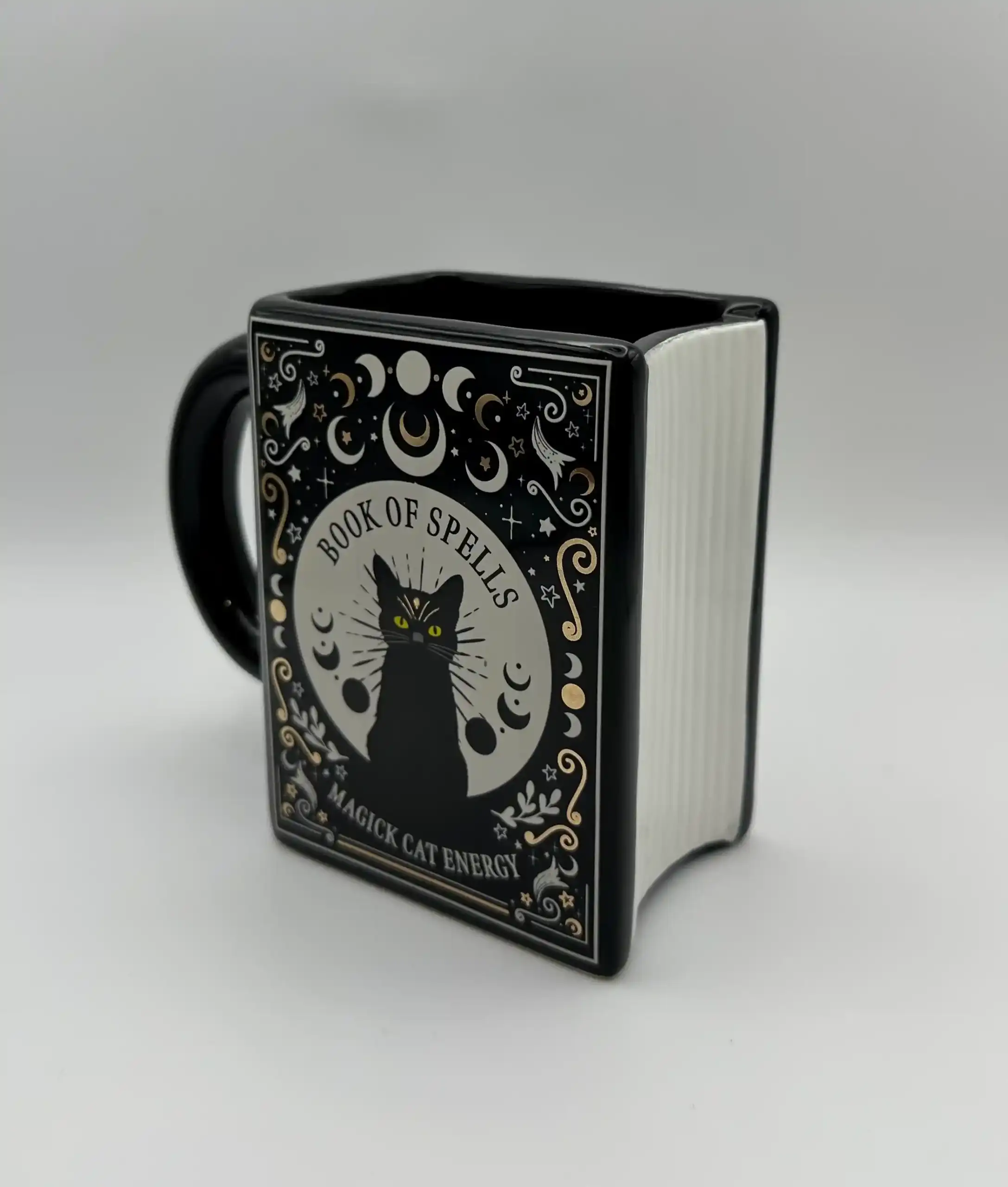 Taza Con Forma De Libro Gato Negro - Imagen 2