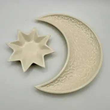 Platitos Decorativos Con Forma De Luna Creciente Y Estrella