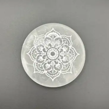 Placa Selenita Flor Mandala