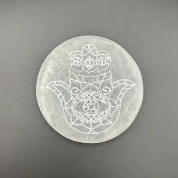 Placa Selenita Mano De Fatima