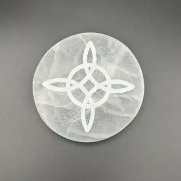 Placa Selenita Nudo De Bruja Blanco