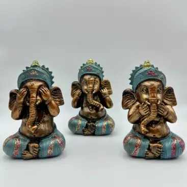 Pack 3 Ganeshas Bronce Y Turquesa
