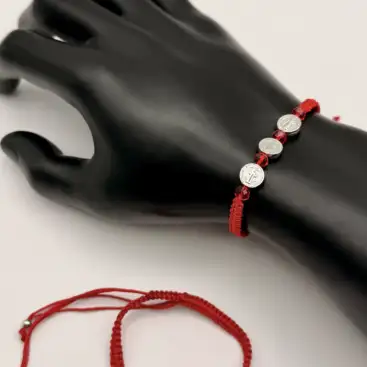Pulsera Macrame San Benito Plateado