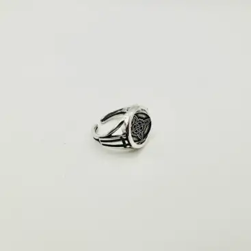 Anillo Giratorio Nudo De Bruja Y Tetragramaton Plata De Ley Regulable