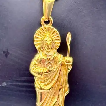 Colgante San Judas Tadeo Acero Dorado