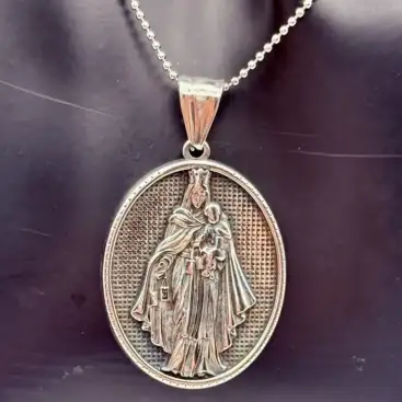 Colgante Virgen Del Carmen Acero Plateado