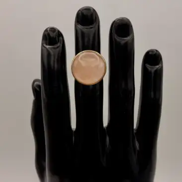 Anillo Grande Cuarzo Rosa