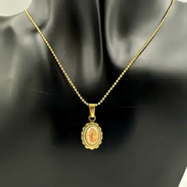 Colgante Virgen De Guadalupe Pequeño Acero Dorado