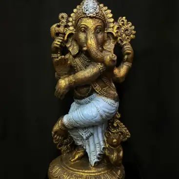 Figura Dios Ganesh De Pie Azul