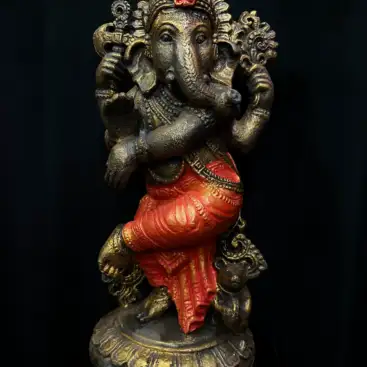Figura Dios Ganesh De Pie Naranja