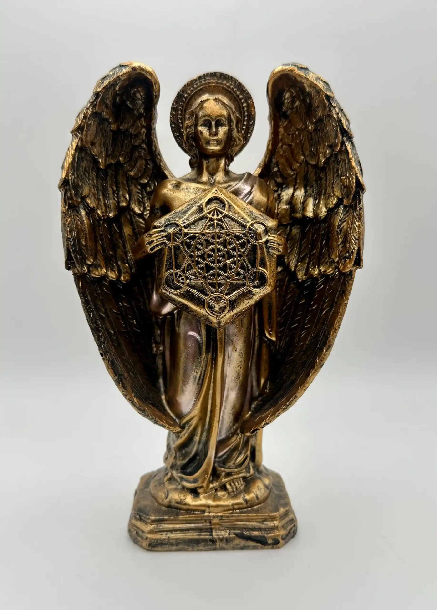 Figura Arcangel Metatron Bronce Dorado 20cm