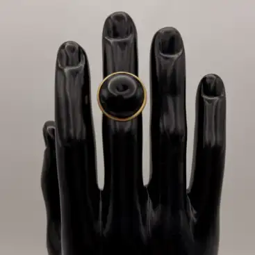 Anillo Grande Turmalina Negra