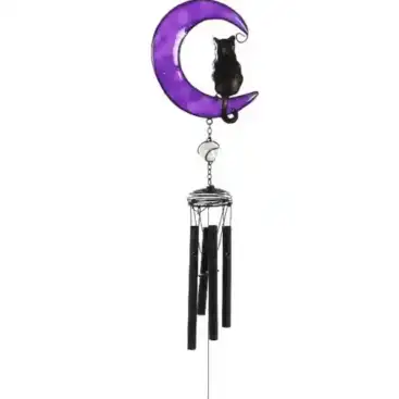 Carrillón De Viento Gato Negro Y Luna
