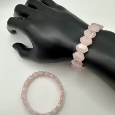 Pulsera Elástica Cuarzo Rosa