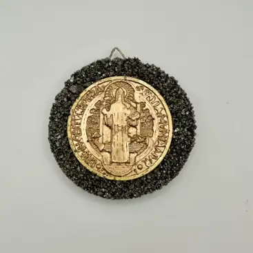 Amuleto Medalla San Benito Mineral Pirita