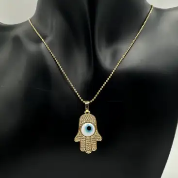 Colgante Ojo Turco Acero Dorado Modelo 2