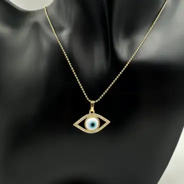 Colgante Ojo Turco Acero Dorado Modelo 3