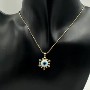Colgante Ojo Turco Acero Dorado Modelo 4