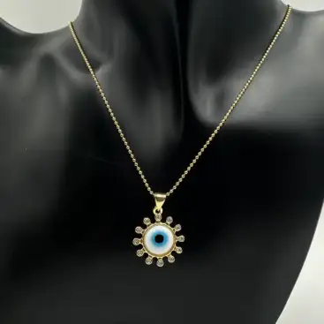 Colgante Ojo Turco Acero Dorado Modelo 5