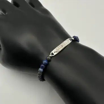 Pulsera Atlante Con Lapislazuli Plata De Ley