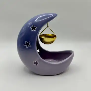 Quemador Luna Creciente Color Morado Pastel