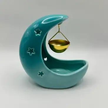 Quemador Luna Creciente Color Azul Pastel