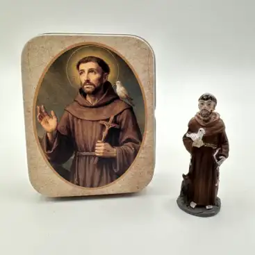 Figura San Francisco De Asis 5cm En Lata