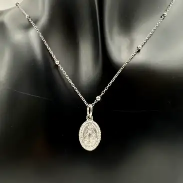 Colgante La Milagrosa Mediano Plata De Ley