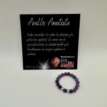 Anillo Amatista Facetada Plata De Ley
