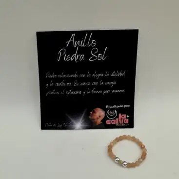 Anillo Piedra Sol Facetada Plata De Ley