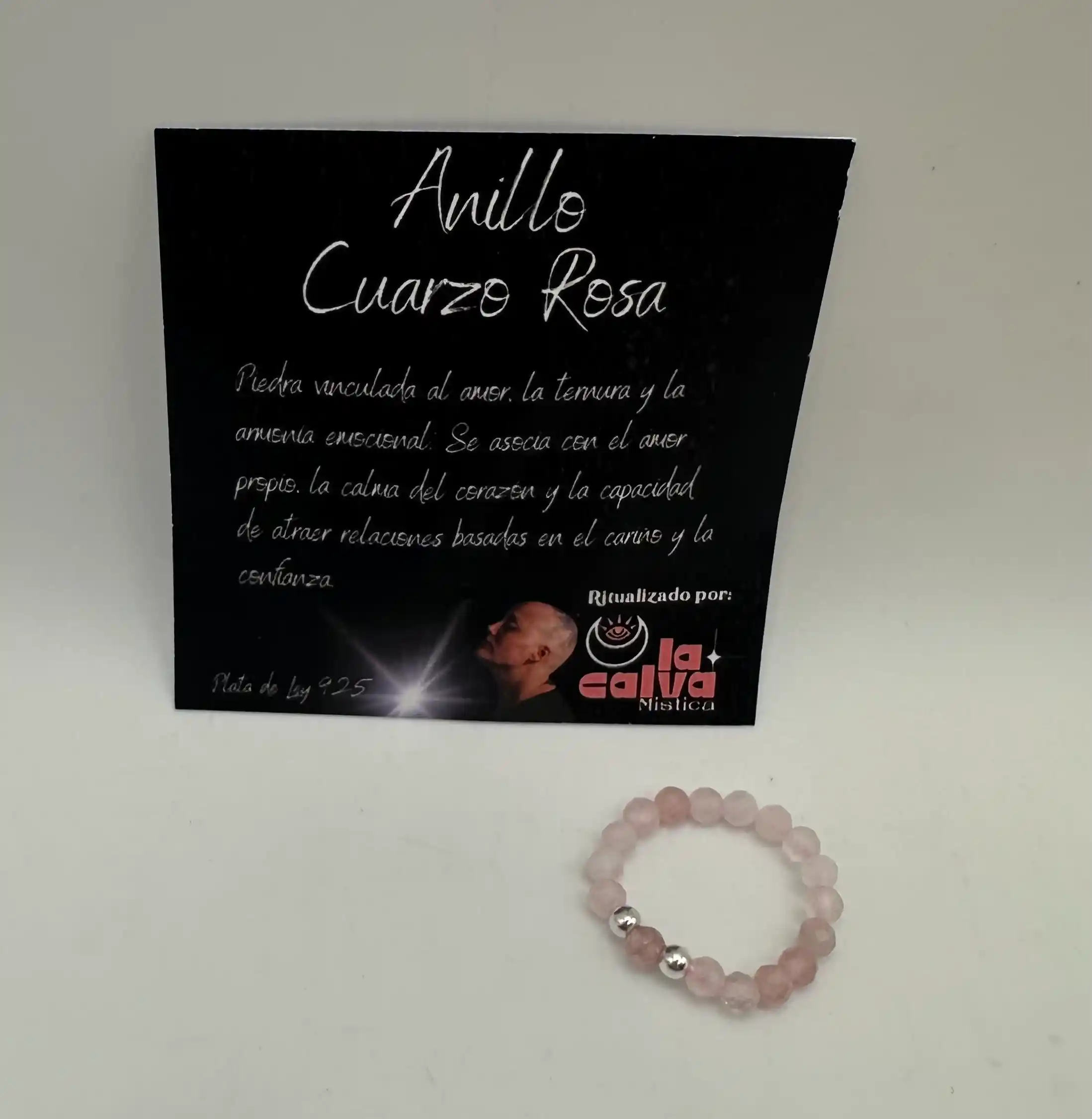 Anillo Cuarzo Rosa Facetado Plata De Ley
