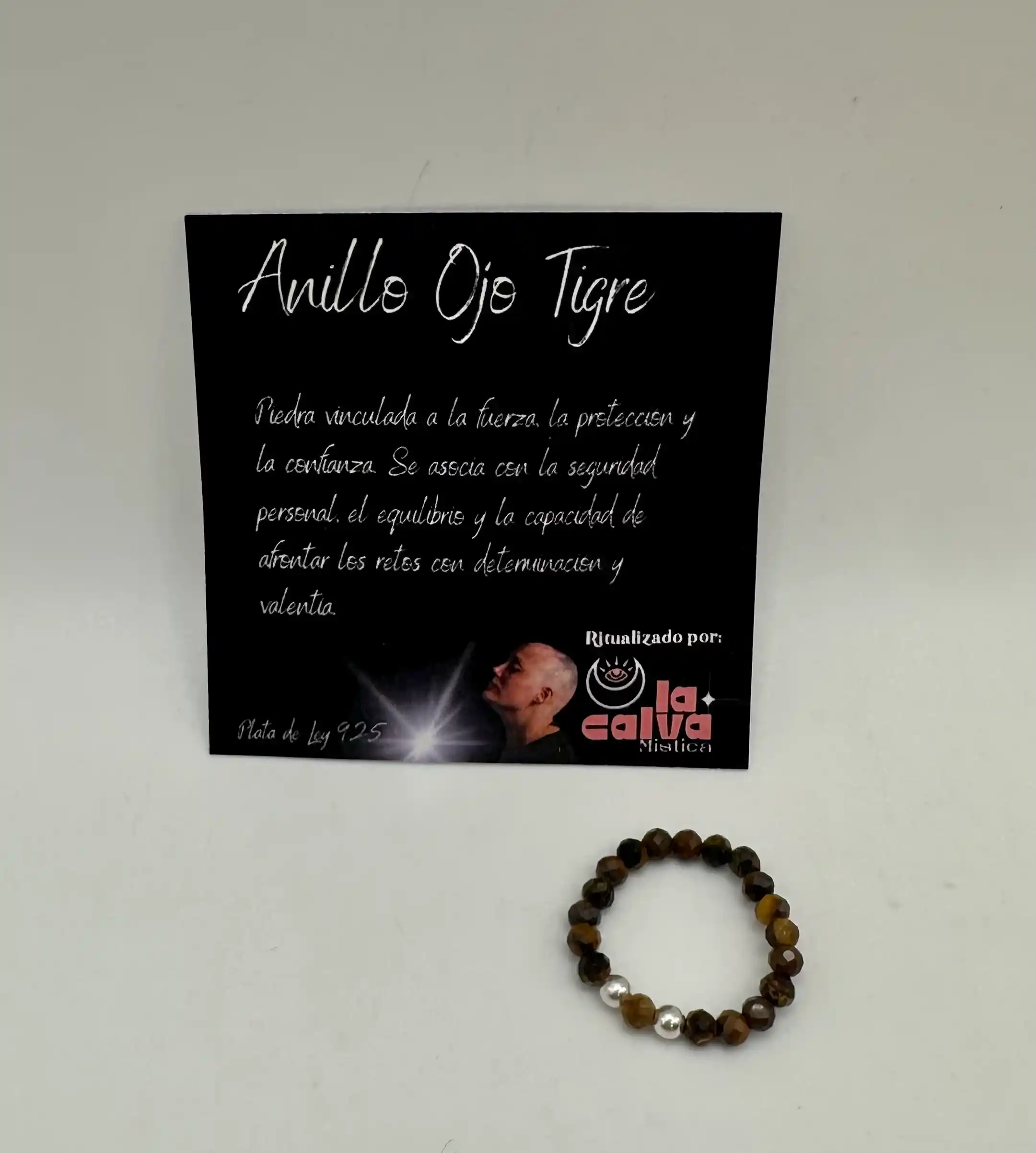 Anillo Ojo De Tigre Facetado Plata De Ley